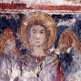 Paricolare di un affresco dell'insediamento rupestre di San Michele delle Grotte ad Altamura